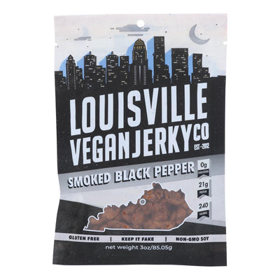 Louisville Vegan Jerky Jerky - Vegan - Black Pepper - Case Of 10 - 3 Oz - Orca Market