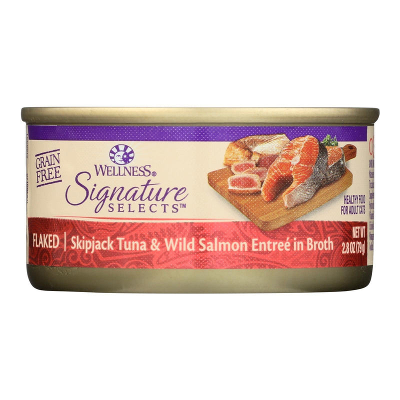 Wellness Pet Products - Signature Selects Cat Food - Skipjack Tuna And Wild Salmon Entree In Broth - Case Of 12 - 2.8 Oz. - Orca Market