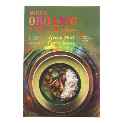 Mike's Organic Curry Love - Organic Curry Simmer Sauce - Green Thai - Case Of 6 - 8.8 Fl Oz. - Orca Market