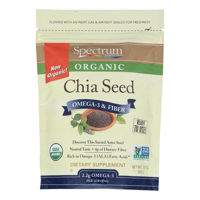 Spectrum Essentials Organic Chia Seeds - Omega-3 And Fiber - 12 Oz - Orca Market