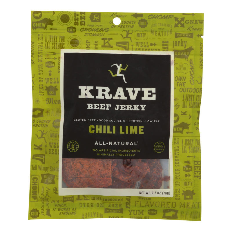 Krave Beef Jerky - Chili Lime - Case Of 8 - 2.7 Oz - Orca Market