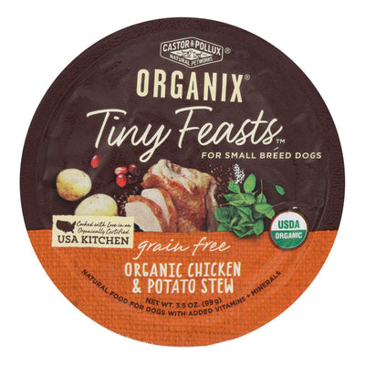 Castor And Pollux Dog - Organic - Tiny Feasts - Chicken - Case Of 12 - 3.5 Oz - Orca Market