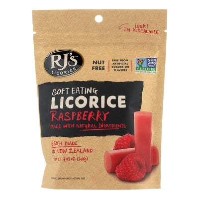 Rj's Licorice Soft Eating Licorice - Raspberry - Case Of 8 - 7.05 Oz - Orca Market