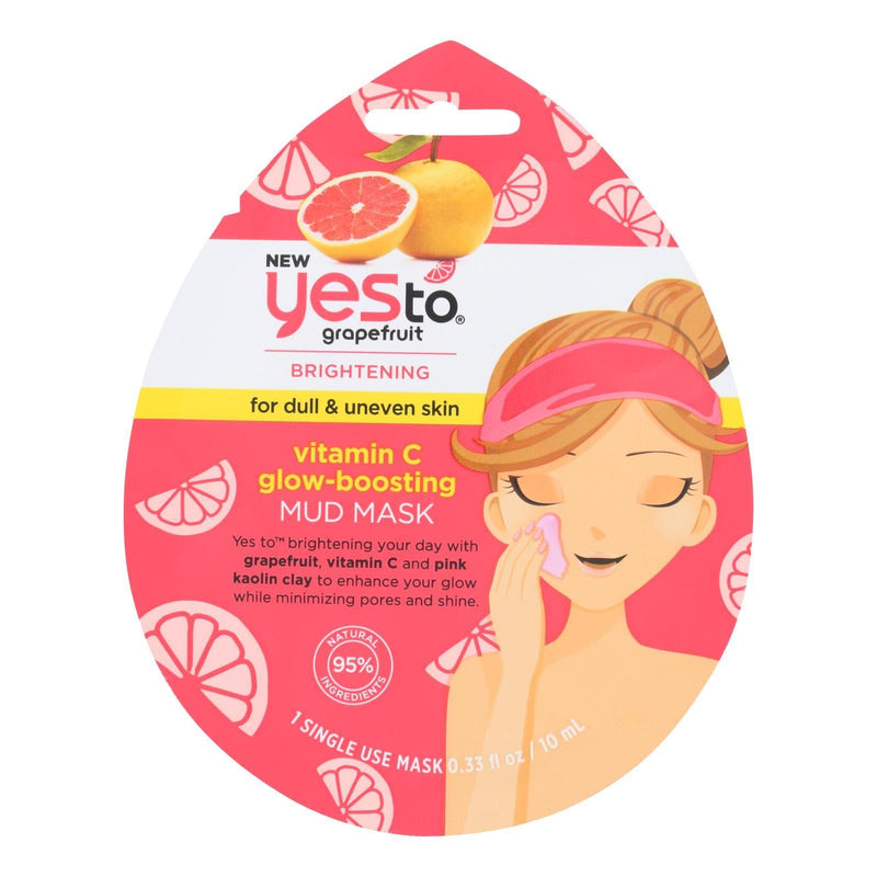 Yes To - Grapefruit - Vitamin C Glow-boosting Mud Mask - Brightening - Case Of 6 - 0.33 Fl Oz. - Orca Market