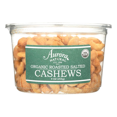 Aurora Natural Products - Organic Roasted Salted Cashews - Case Of 12 - 9 Oz. - Orca Market