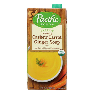 Pacific Natural Foods Carrot Ginger Soup - Organic Cashew - Case Of 12 - 32 Fl Oz. - Orca Market