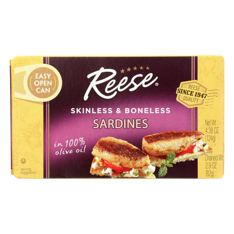 Reese Sardines - Skinless Boneless In Olive Oil - Case Of 10 - 4.37 Oz - Orca Market