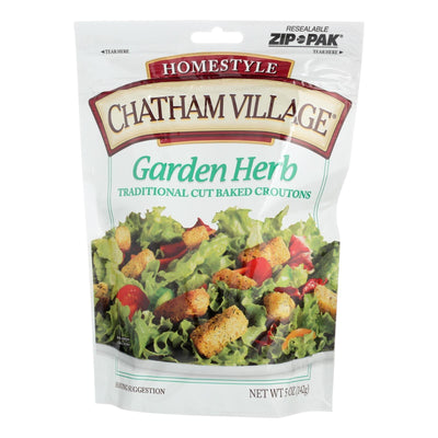 Chatham Village Traditional Cut Croutons - Garden Herb - Case Of 12 - 5 Oz. - Orca Market