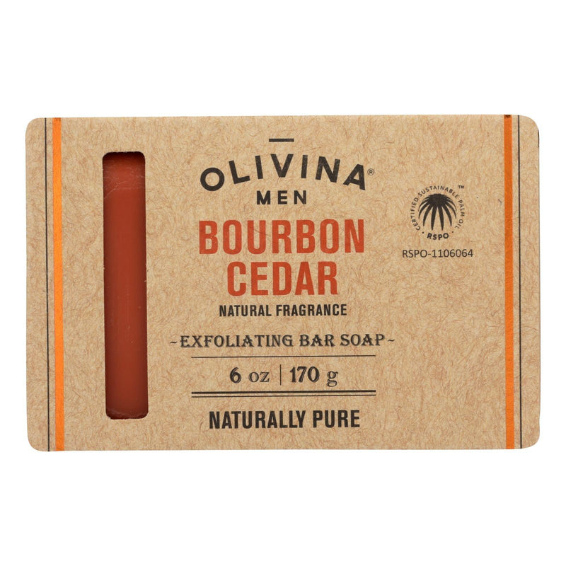 Olivina Men - Exfol Soap Bourbon Cedar - 1 Each - 6 Oz - Orca Market