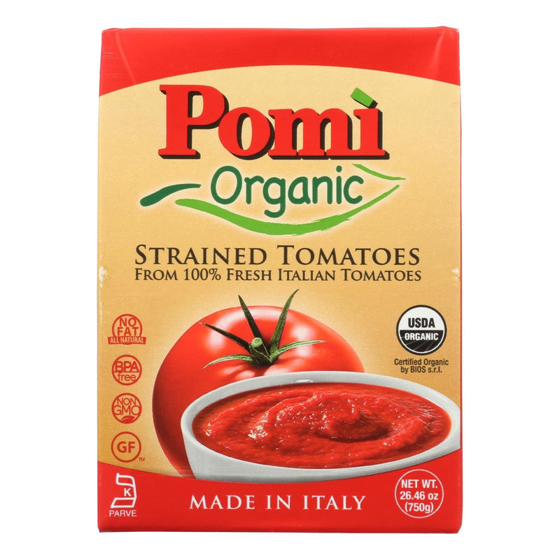 Pomi Organic Strained Tomatoes - Case Of 12 - 26.46 Oz - Orca Market