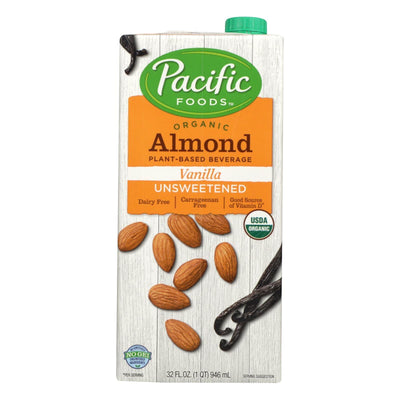 Pacific Natural Foods Almond Vanilla - Unsweetened - Case Of 12 - 32 Fl Oz. - Orca Market