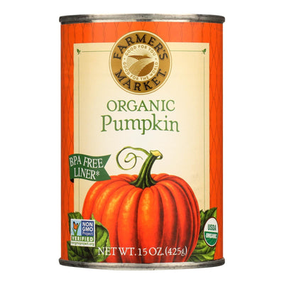 Farmer's Market Organic Pumpkin - Canned - Case Of 12 - 15 Oz. - Orca Market