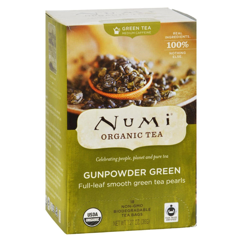 Numi Gunpowder Green Tea - 18 Tea Bags - Case Of 6 - Orca Market