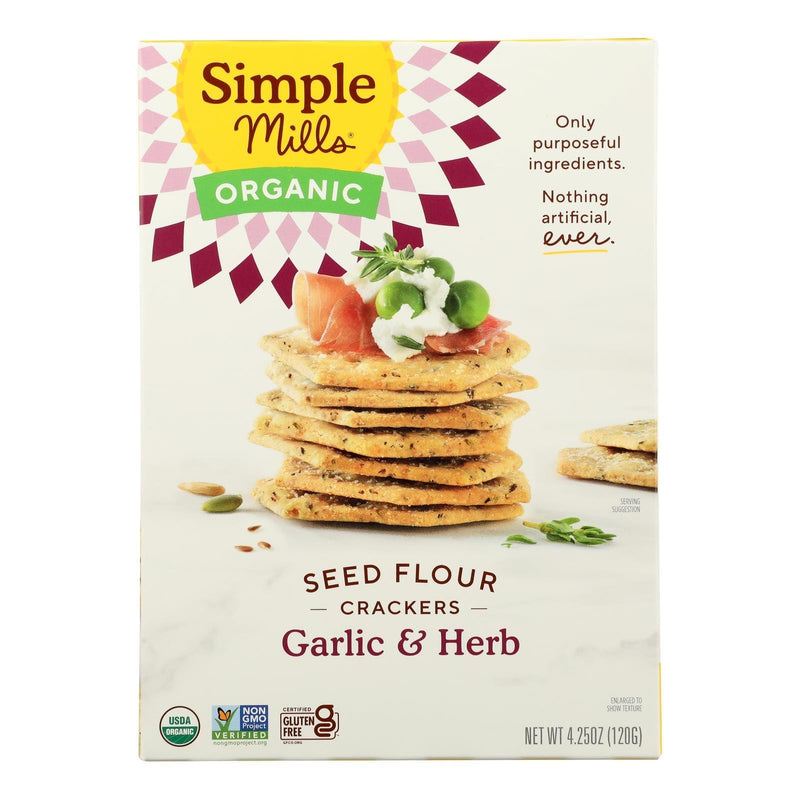 Simple Mills - Crackers Seed Flour Garlic Herb - Case Of 6-4.25 Oz - Orca Market