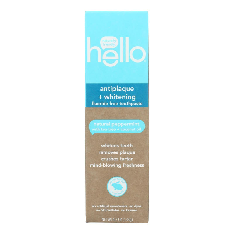 Hello Products Llc - Toothpaste Antiplq+with Flourid Free- Case Of 6-4.7 Oz - Orca Market