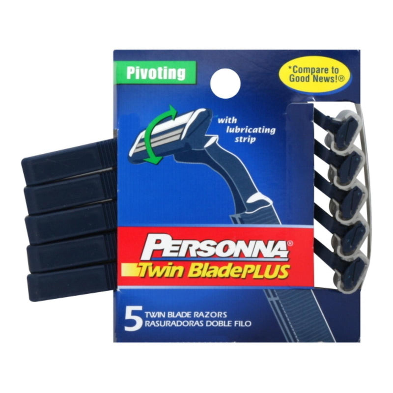 Personna Disposable Razors With Lubricating Strip - Twin Blade Plus - 5 Pack - Orca Market