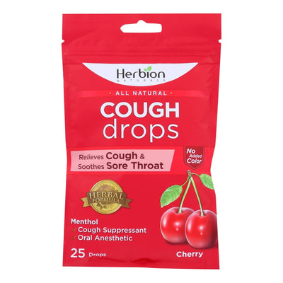 Herbion Naturals - Cough Drops Cherry - 1 Each - 25 Ct - Orca Market