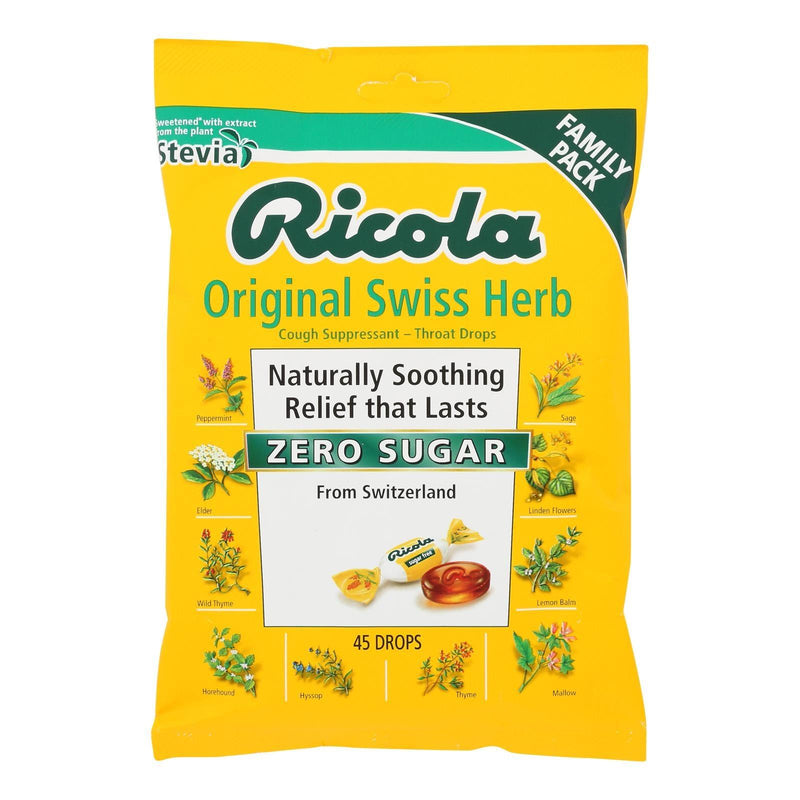 Ricola - Cghdrop Mnthrb Sugar Free W/stvia - Case Of 6 - 45 Ct - Orca Market