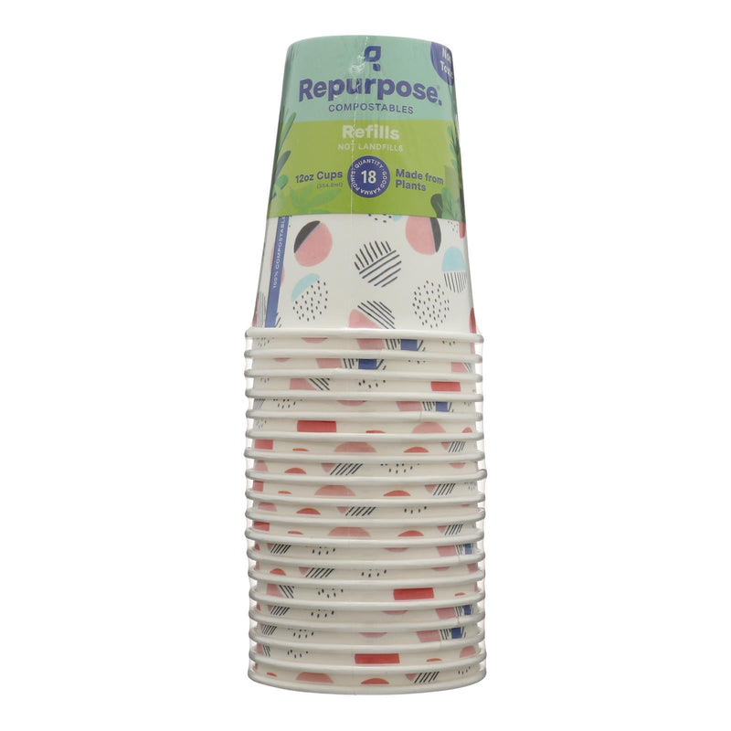 Repurpose - Cups Compostable 12 Oz - Case Of 12 - 18 Ct - Orca Market