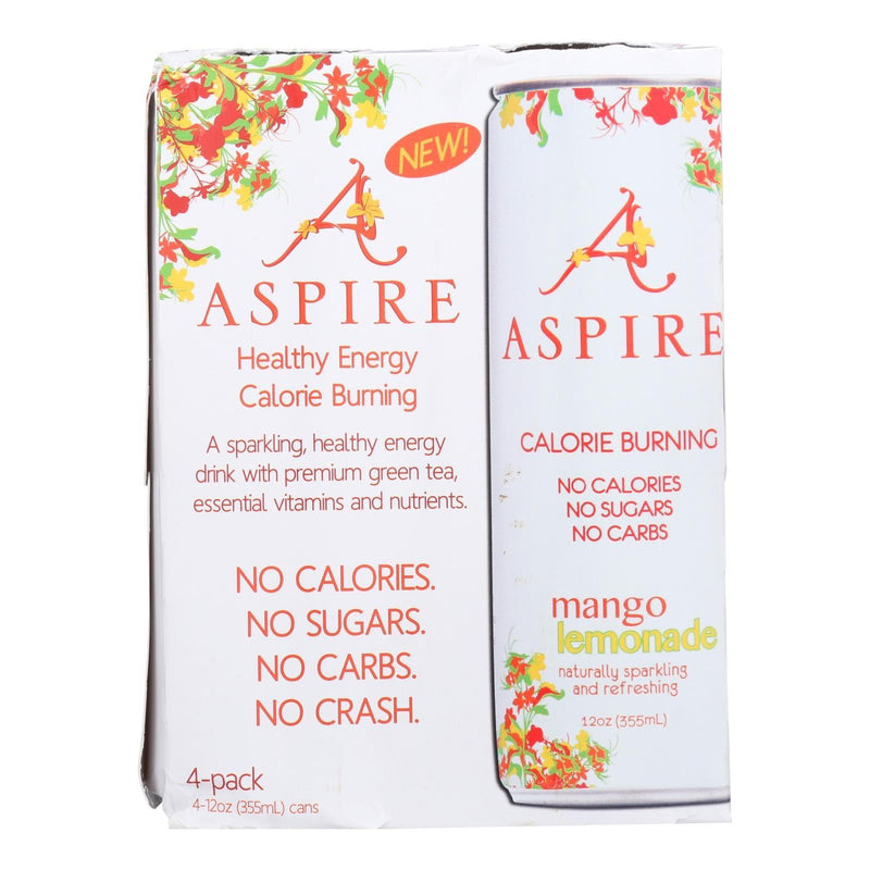 Aspire Mango Lemonade Sparkling Beverage - Case Of 6 - 4/12 Oz - Orca Market