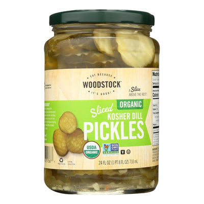 Woodstock Organic Pickles - Kosher Dill - Sliced - Case Of 6 - 24 Oz. - Orca Market