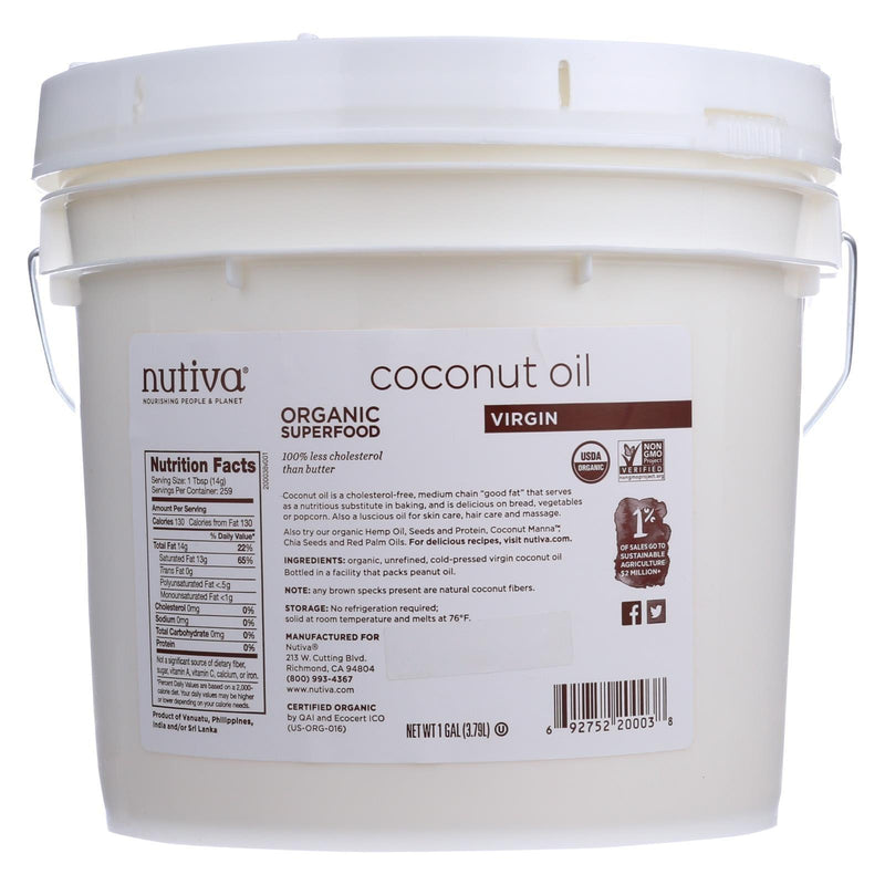 Nutiva Organic Coconut Oil - Extra Virgin - 1 Gal - Orca Market