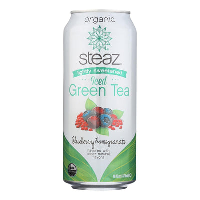 Steaz Lightly Sweetened Green Tea - Blueberry Pomegranate - Case Of 12 - 16 Fl Oz. - Orca Market