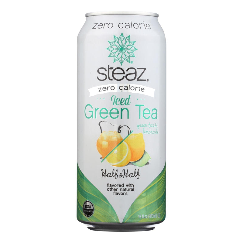 Steaz Zero Calorie Green Tea - Half And Half - Case Of 12 - 16 Fl Oz. - Orca Market