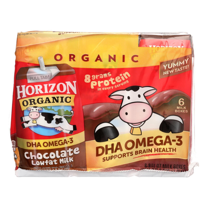 Horizon Organic Dairy Milk - Organic - 1 Percent - Lowfat - Box - Chocolate - Plus Dha Omega-3 - 6/8 Oz - Case Of 3 - Orca Market