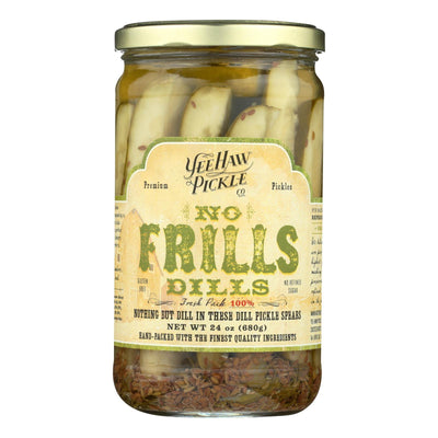 Yee-haw Pickle Dills Pickle - No Frills - Case Of 6 - 24 Oz. - Orca Market