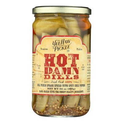 Yee-haw Pickle Dills Pickle - Hot Damn - Case Of 6 - 24 Oz. - Orca Market