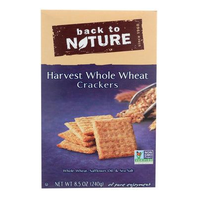 Back To Nature Harvest Whole Wheat Crackers - Whole Wheat Safflower Oil And Sea Salt - Case Of 12 - 8.5 Oz. - Orca Market