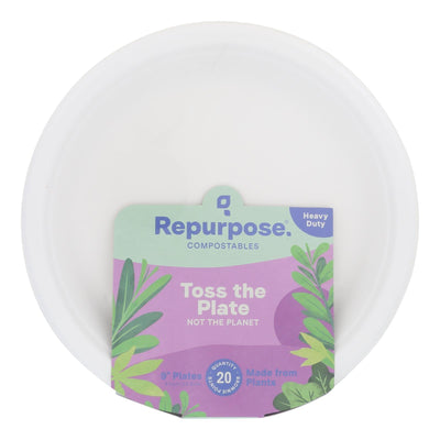 Repurpose Compostable Bagasse Plates - Case Of 12 - 20 Count - Orca Market