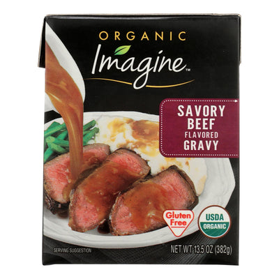 Imagine Foods Organic Gravy - Savory Beef - Case Of 12 - 13.5 Fl Oz - Orca Market