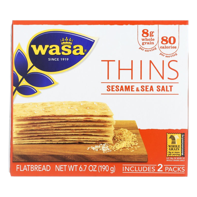 Wasa Sesame & Sea Salt Flatbread Thins - Case Of 10 - 6.7 Oz - Orca Market