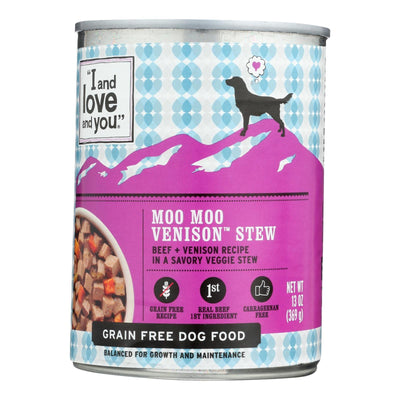 I And Love And You Dog Canned Food Moo Moo Venison Stew - Case Of 12 - 13 Oz - Orca Market