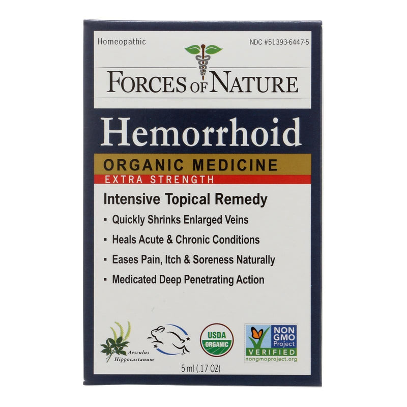 Forces Of Nature Hemorrhoid Control Extra Strength Certified Organic Medicine - 1 Each - 5 Ml - Orca Market