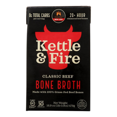 Kettle & Fire Beef Bone Broth - Case Of 6 - 16.9 Oz - Orca Market