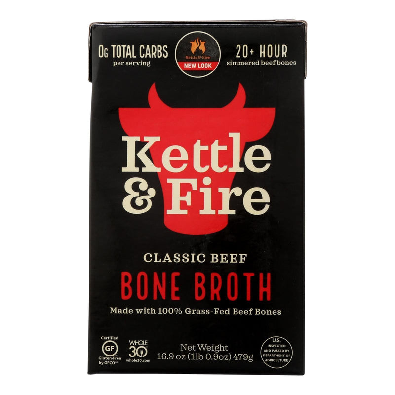 Kettle & Fire Beef Bone Broth - Case Of 6 - 16.9 Oz - Orca Market