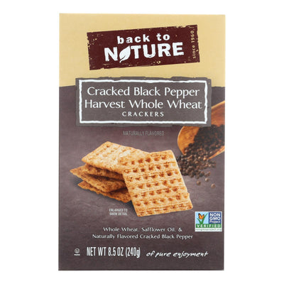 Back To Nature Crackers - Whole Wheat Black Pepper - Case Of 12 - 8.5 Oz - Orca Market