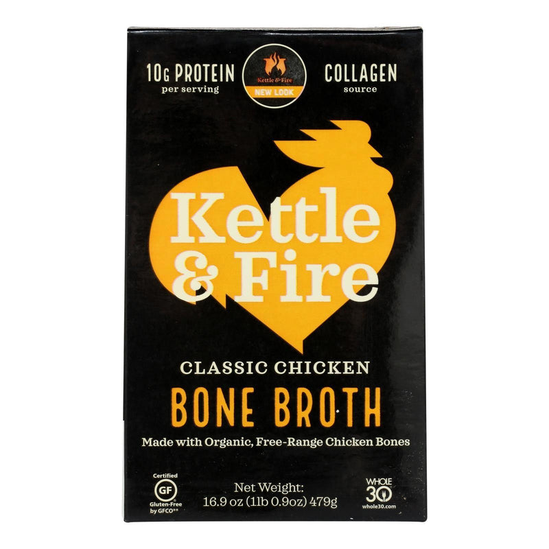 Kettle & Fire Chicken Bone Broth - Case Of 6 - 16.9 Oz - Orca Market