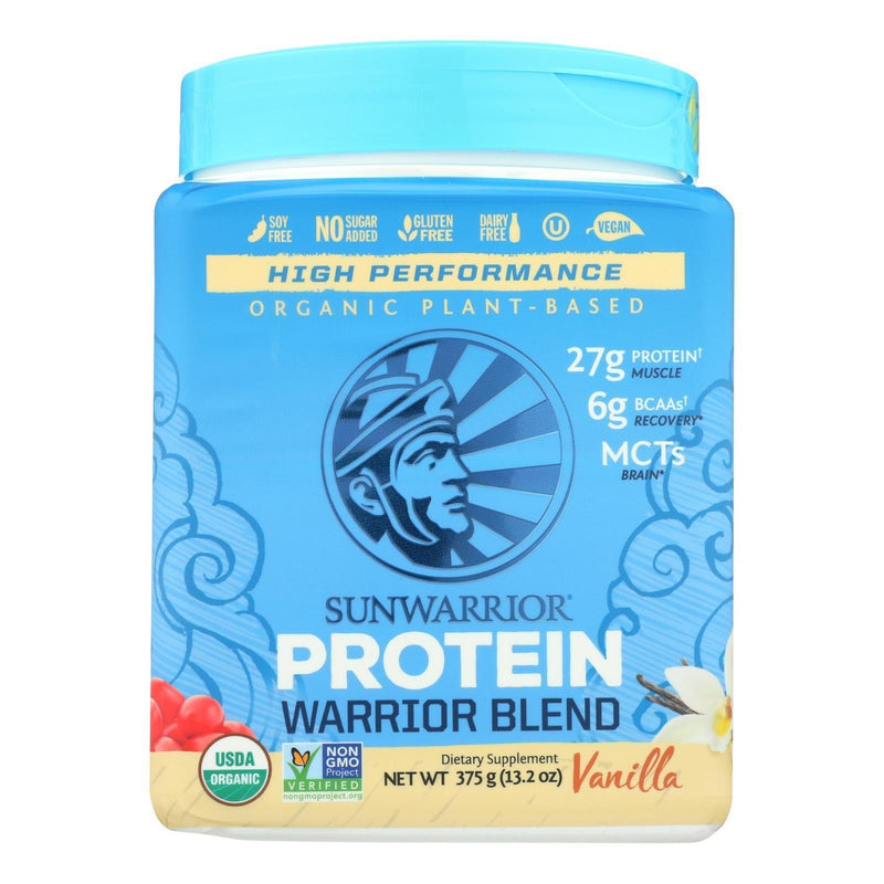 Sunwarrior Warrior Vanilla Blend Pea, Hemp Seed & Goji Berry Blended Protein - 1 Each - 375 Grm - Orca Market