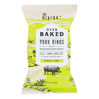 Epic Chili Lime Oven Baked Pork Rinds - Case Of 12 - 2.5 Oz - Orca Market