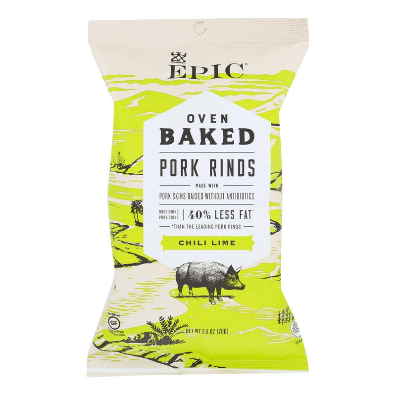 Epic Chili Lime Oven Baked Pork Rinds - Case Of 12 - 2.5 Oz - Orca Market