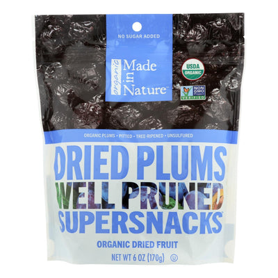 Made In Nature Plums Organic Dried Fruit - Case Of 6 - 6 Oz - Orca Market