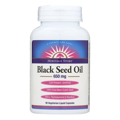 Heritage Store Black Seed Oil Dietary Supplement - 1 Each - 90 Vcap - Orca Market