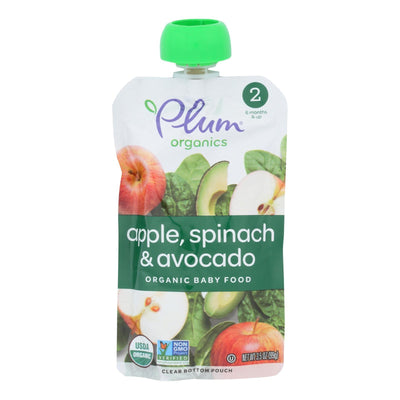 Plum Organics Plum Stage2 Blends Baby Food Apple Spinach Avocado - Case Of 6 - 3.5 Oz - Orca Market