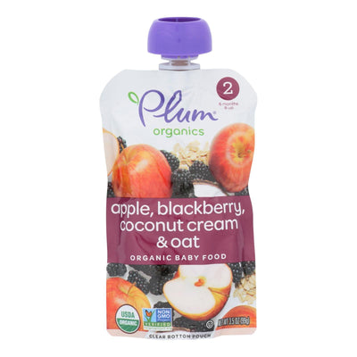 Plum Organics Plum Stage2 Blends Baby Food Apple Blackberry Coconut - Case Of 6 - 3.5 Oz - Orca Market