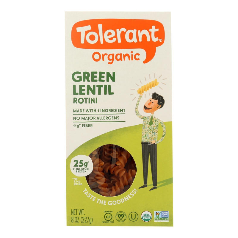 Tolerant - Pasta Green Lntl Rotini - Case Of 6 - 8 Oz - Orca Market