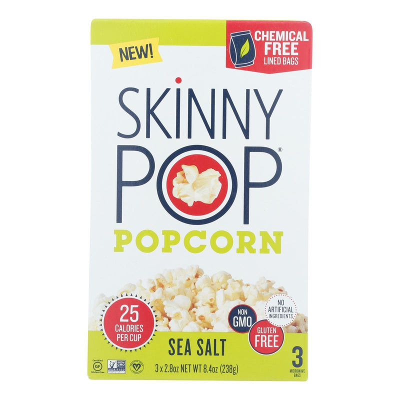 Skinnypop Popcorn - Popcorn Micro Sea Salt 3pk - Case Of 12 - 3/2.8 Oz - Orca Market